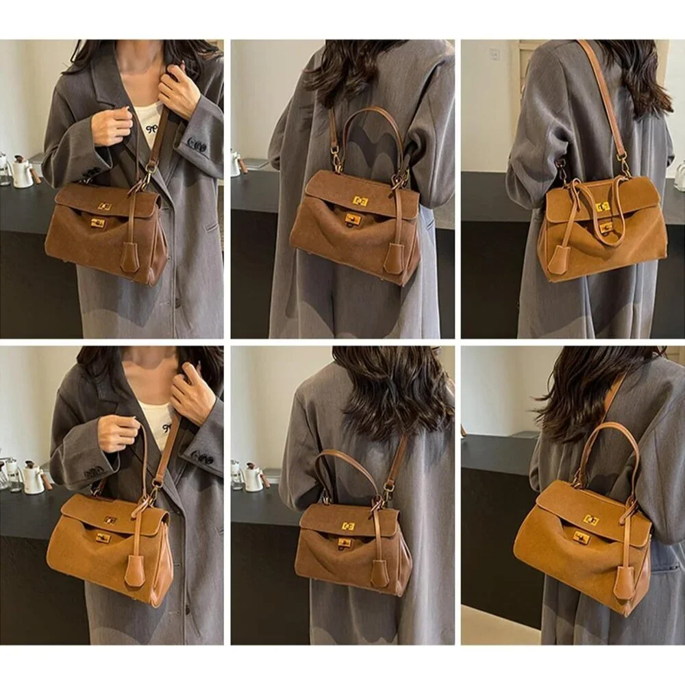 Women's Vintage Top Handle Purse Leather Crossbody Satchel Bag for Women